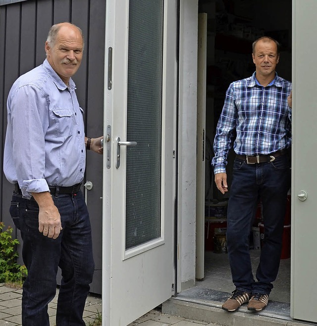 Die Werkstatttr weit ffnen die Maler Klemens Karle und Hans-Peter Sick.   | Foto: anfe