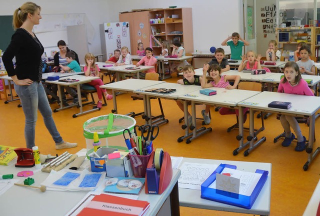 Die 1 b der Hans-Thoma-Schule ist die ...  Sonderschullehrerin Miriam Ringwald.  | Foto: Peter Gerigk