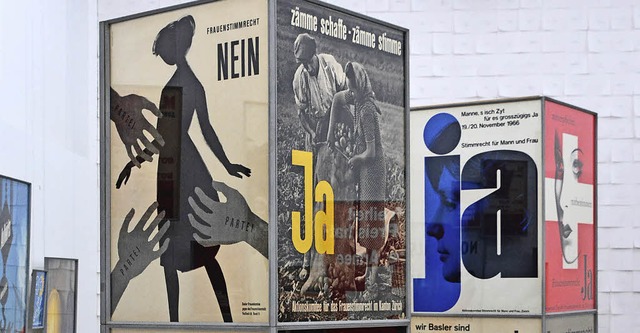 Plakate zum Frauenstimmrecht von 1920 bis 2015   | Foto: Archivfoto: Mahro