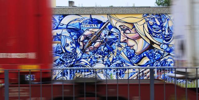 Kunstwerk des Streetart-Knstlers Tom Brane in der Nhe des Emmendinger Bahnhofs  | Foto: Patrik Mller