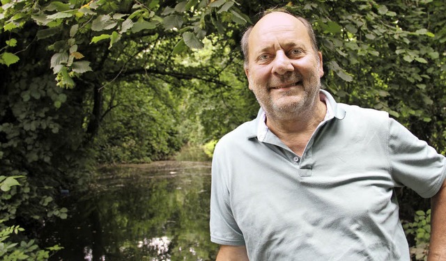 Joachim Riffel geniet das  idyllische...tteil- und Familienzentrum Stegermatt.  | Foto: judith reinbold