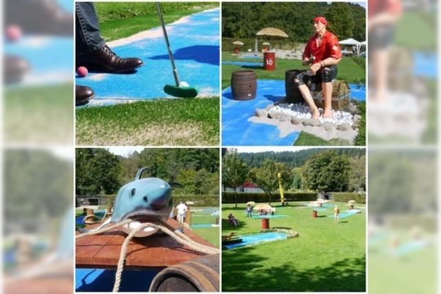 Haie, Monster und ein Pirat: Im Strandbad hat eine neue Minigolfanlage aufgemacht