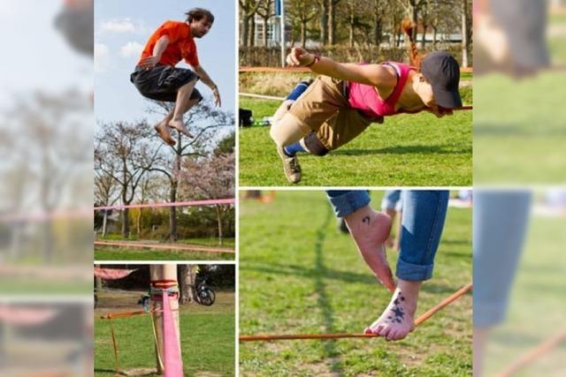 Fotos: Slacklining im Eschholzpark