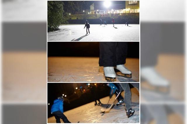 Fotos: Flutlicht-Schlittschuhfahren auf dem Waldsee