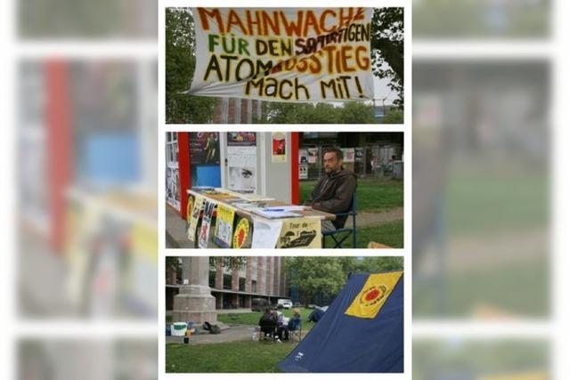 Ein Zuhause auf Zeit: Anti-AKW-Mahnwache am Platz der Alten Synagoge