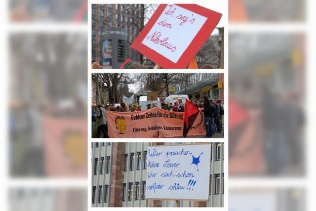 Bildungsstreik: Jubeldemo fr die Bildungspolitik