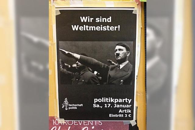 Hitler, IS-Kpfung, Edathy: Mit diesen provokanten Plakaten werben Politik-Studenten fr ihre Partys