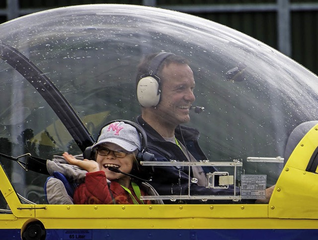 Strahlende Kinderaugen waren der Lohn fr die engagierten Segelflug-Piloten.   | Foto: Verein