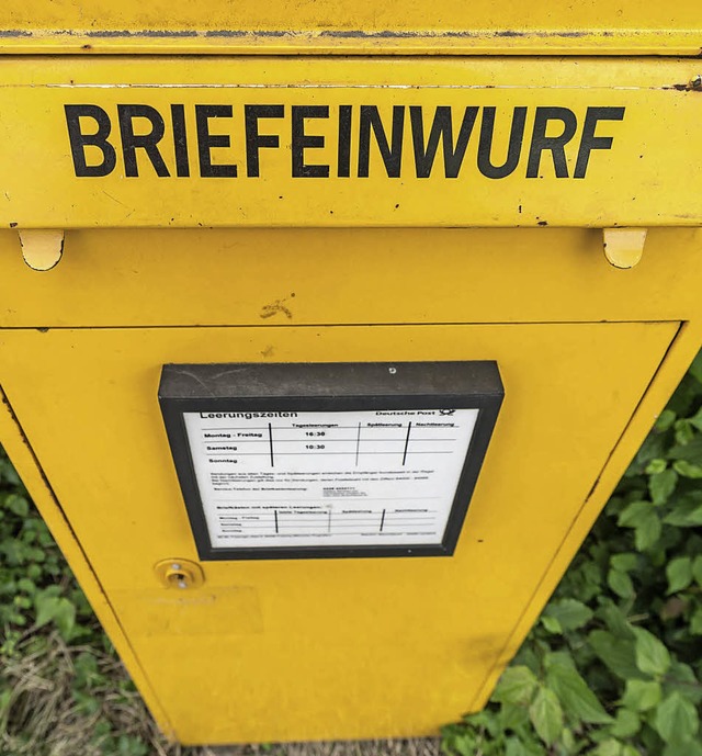 Im Nimburger Ortskern fehlt momentan ein Briefkasten.  | Foto: dpa