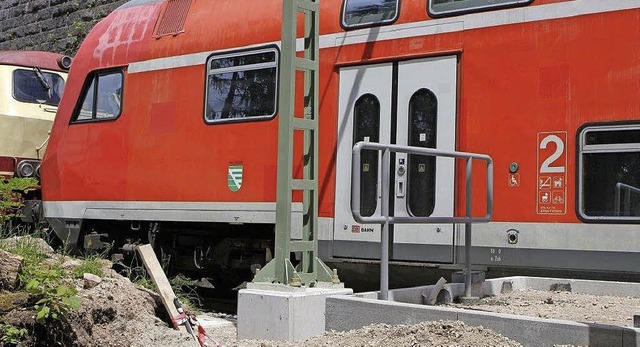 So sieht es auf der Dreiseenbahn aus, ...te Wagen an neuen Bahnsteigen halten.   | Foto: privat