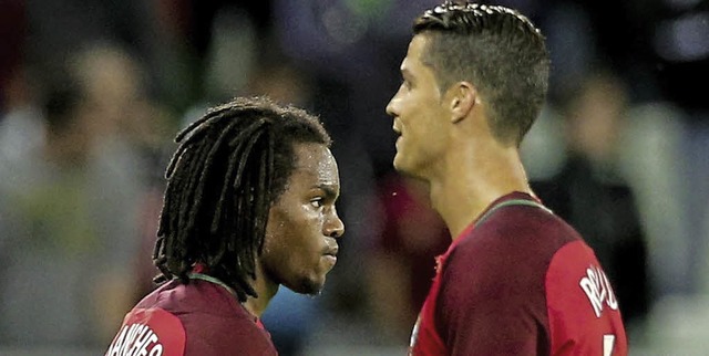 Der eine, Renato Sanches (links), stan...o Ronaldo, geriet in den Hintergrund.   | Foto: DPA