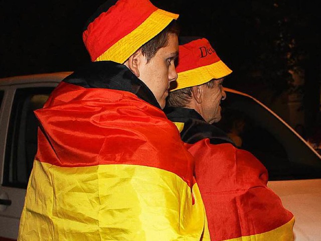 Tolle Stimmung herrschte in der Nacht ... der deutschen Mannschaft ber Italien  | Foto: Anja Bertsch