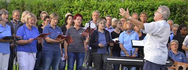 Gleich fnf Gesangvereine begeisterten...um im  lauschigen Garten des Museums.   | Foto: SCHOPFERER