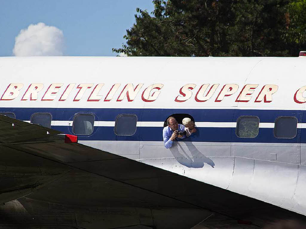 Die Breitling Super Constellation des Schweizer Vereins SCFA zu Gast auf dem Flugplatz Bremgarten