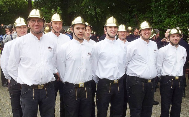 Die   Abteilung &#8222;Historische Feu...n beim Landeswettkampf in Sternenfels.  | Foto: Privat