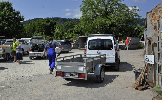 Der Recyclinghof in Herten wird umgeba...Zufahrt soll knftig Staus vermeiden.   | Foto: Heinz Vollmar