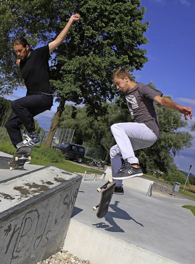 Skater kommen teils von weit her und h...en Park in Windschlg gut angenommen.   | Foto: Breithaupt
