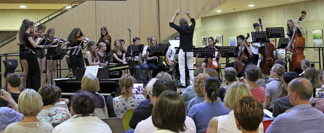 Klangvolles Ensemble: das Gesamtorches...ich- und  Blasorchester zusammensetzt   | Foto: ZOLNHOFER