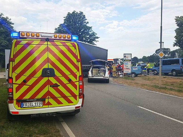 Rettungseinsatz im Gewerbepark  | Foto: DRK Mllheim