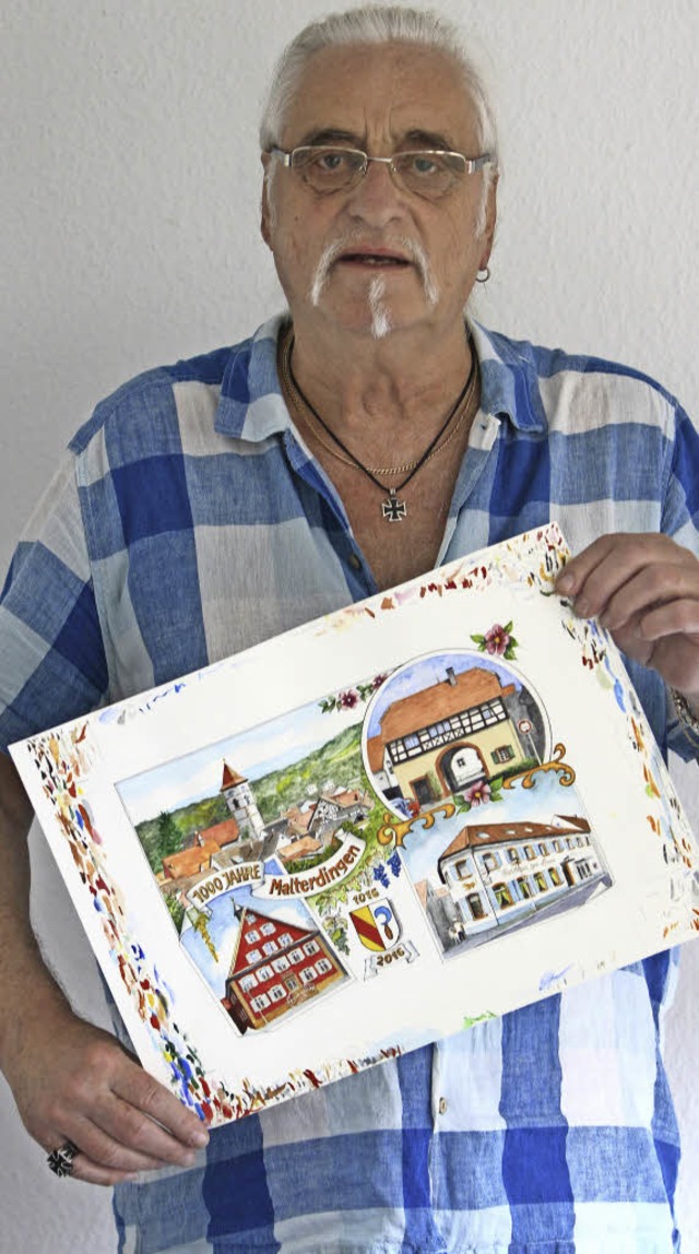Ex-Musiker Frank Bartelt (73) hat zum ...erden soll - 2000 Stck sind gedruckt.  | Foto: Patrik Mller