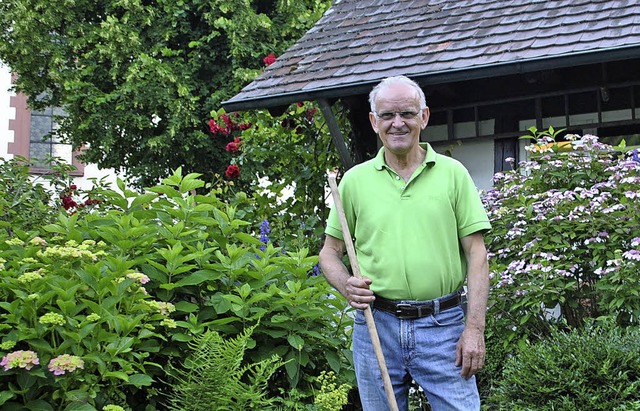 Heinz Bchle hat  zu Hause in Durbach  einen richtigen Wohlfhlgarten.  | Foto: Robert Ullmann