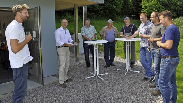 Das Pumpwerk Steinbhl im Rickenbacher...ermeister Bernhard Albiez (von links).  | Foto: Lux