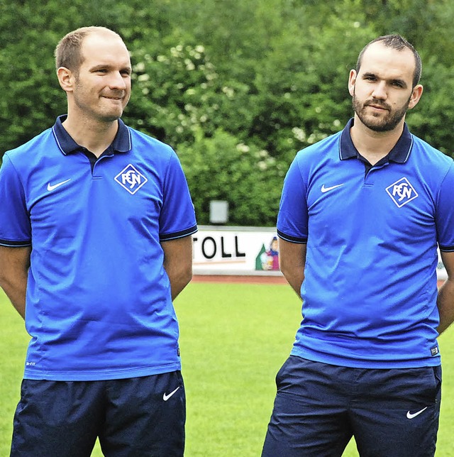 Benjamin und Klaus Gallmann, die  Trainer des FC Neustadt.   | Foto: ruoff