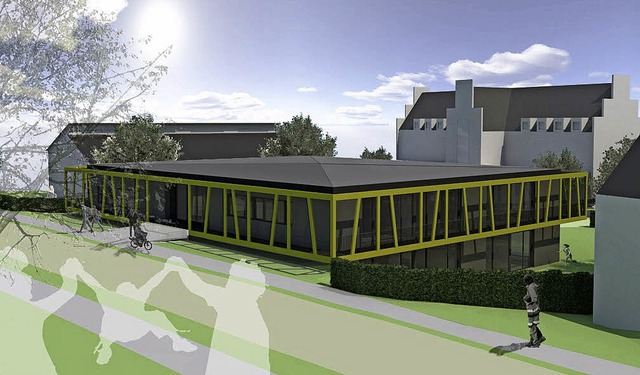 Der neue Laufenburger Kindergarten wir... Hans-Thoma-Schule  (hinten rechts).    | Foto: Skizze: Architekturbro Preiser