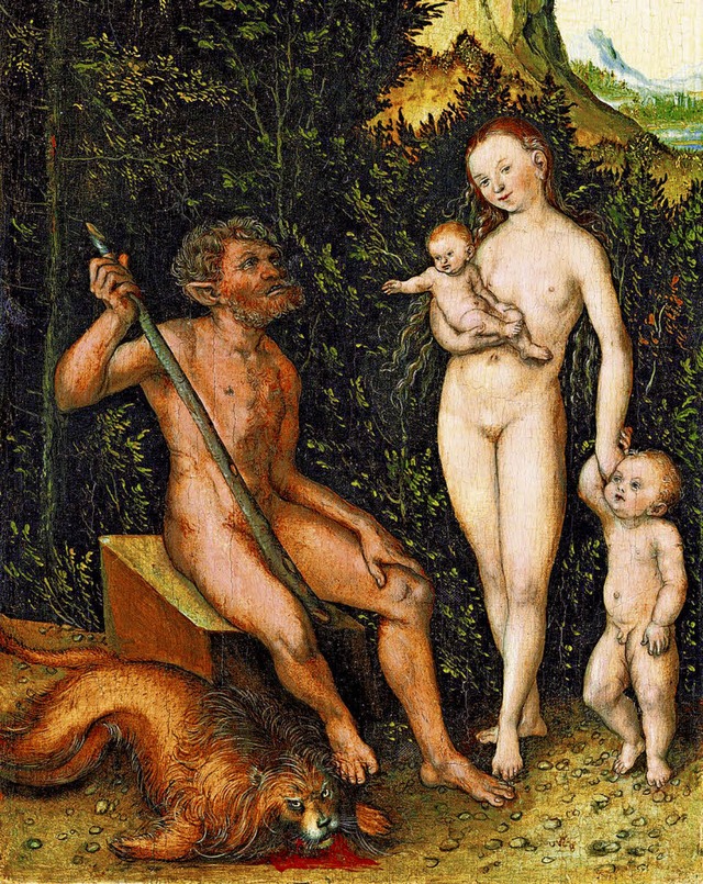 Textilfrei: Lucas Cranach d. ., &#8222;Familie der Naturmenschen&#8220;    | Foto: sk