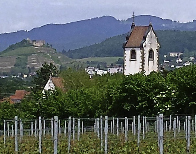Die Pfarrkirche St. Vitus in Wettelbrunn  mit Blick zur Staufener Burg   | Foto: Susanne Mller