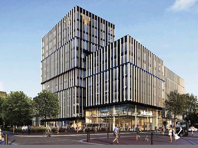 Der Entwurf der neuen Volksbank-Zentrale von Architekt Hadi Teherani  | Foto: Volksbank Freiburg