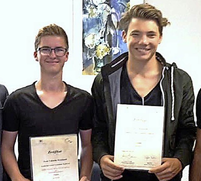 <BZ-FotoAnlauf>GSG-Schler </BZ-FotoAn...:  Noah Wicklandt und Sven Grnenwald.  | Foto: Schule