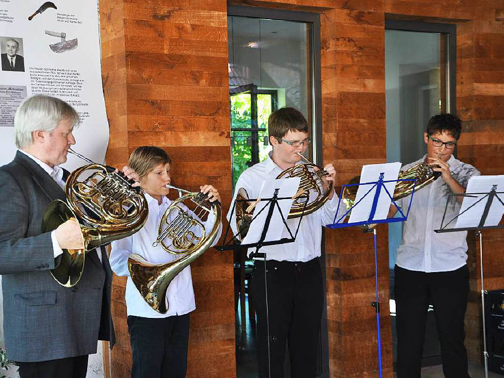 Musik fr stille Genieer: das Horn-Quartett der Musikschule Sdlicher Breisgau unter Leitung von Heiko Mazurek