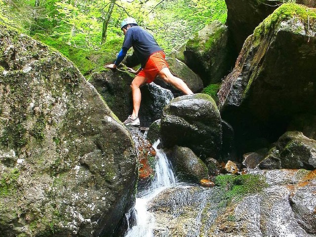 Nasse Fe garantiert: in der Langenbachschlucht in Todtnau.  | Foto: Matthias Maier