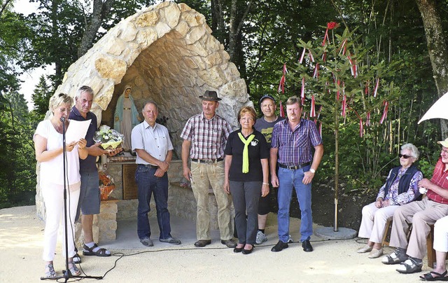 Die am Bau beteiligten (von links): Ba...bacher, Alex Grninger und Klaus Blum   | Foto: Gertrud Rittner