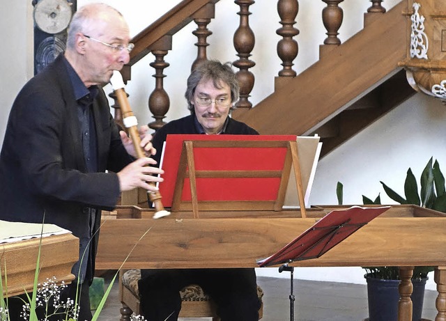 Albrecht Barth an der Flte und Dieter...s Konzert.                              | Foto: Andreas Mahler