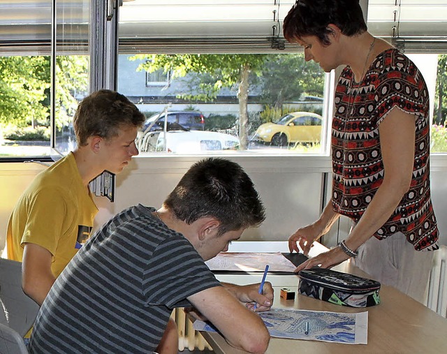 Die Schler der  Kunstlehrerin Anna Eb...tografie und Malerei zu einem Ganzen.   | Foto: Liebwein