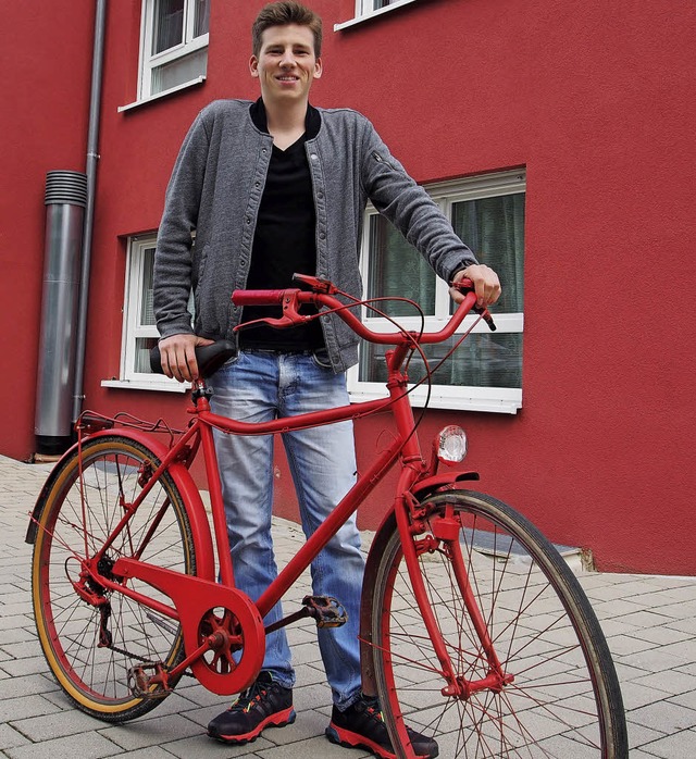 Das Fahrrad hat Nico Kiefer fr den Bu... und damit Aufsehen und rger erregt.   | Foto: Boris Burkhardt