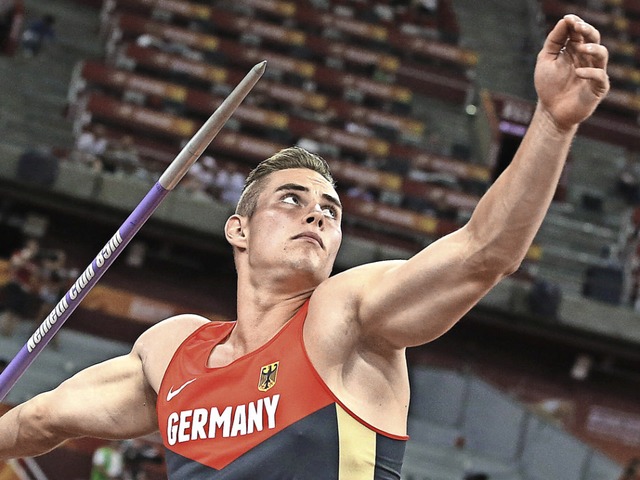 Johannes Vetter ist mit 88,23 Metern i...urf Zweiter der Weltjahresbestenliste.  | Foto: Christian Charisius