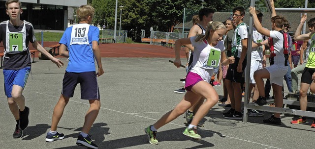 Ordentlich Tempo zu machen galt es auf... bevor der Staffelstab bergeben wurde  | Foto: Christiane Sahli