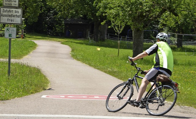 Das Stopp  mssen Radfahrer beachten, wenn sie bei Riedmatt  die B34 queren.   | Foto: Ingrid Bhm-Jacob