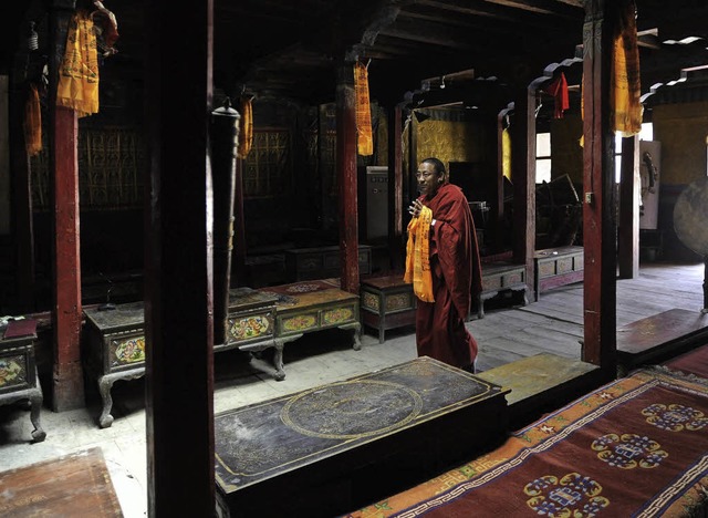 Mnch Khenpo Kunga Tenzin in seinem Tempel  | Foto: AFP