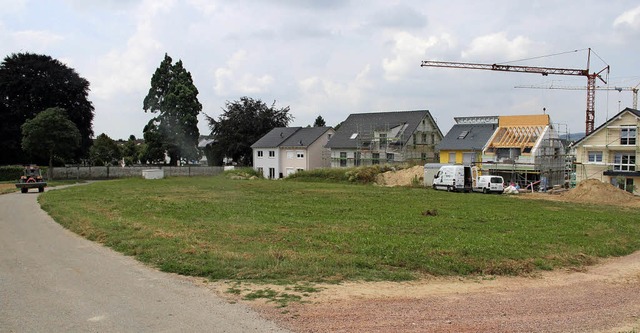 Fr diese Grnflche  im Baugebiet &#8...r Bebauungsplan einen Spielplatz vor.   | Foto: Horst David