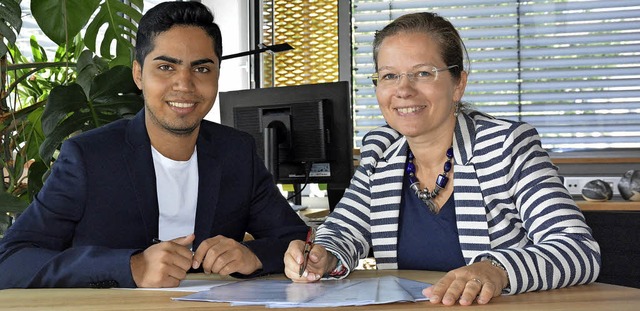 Tariq Masumi hat drei Wochen lang Brg... besucht er das Wirtschaftsgymnasium.   | Foto: Stadt