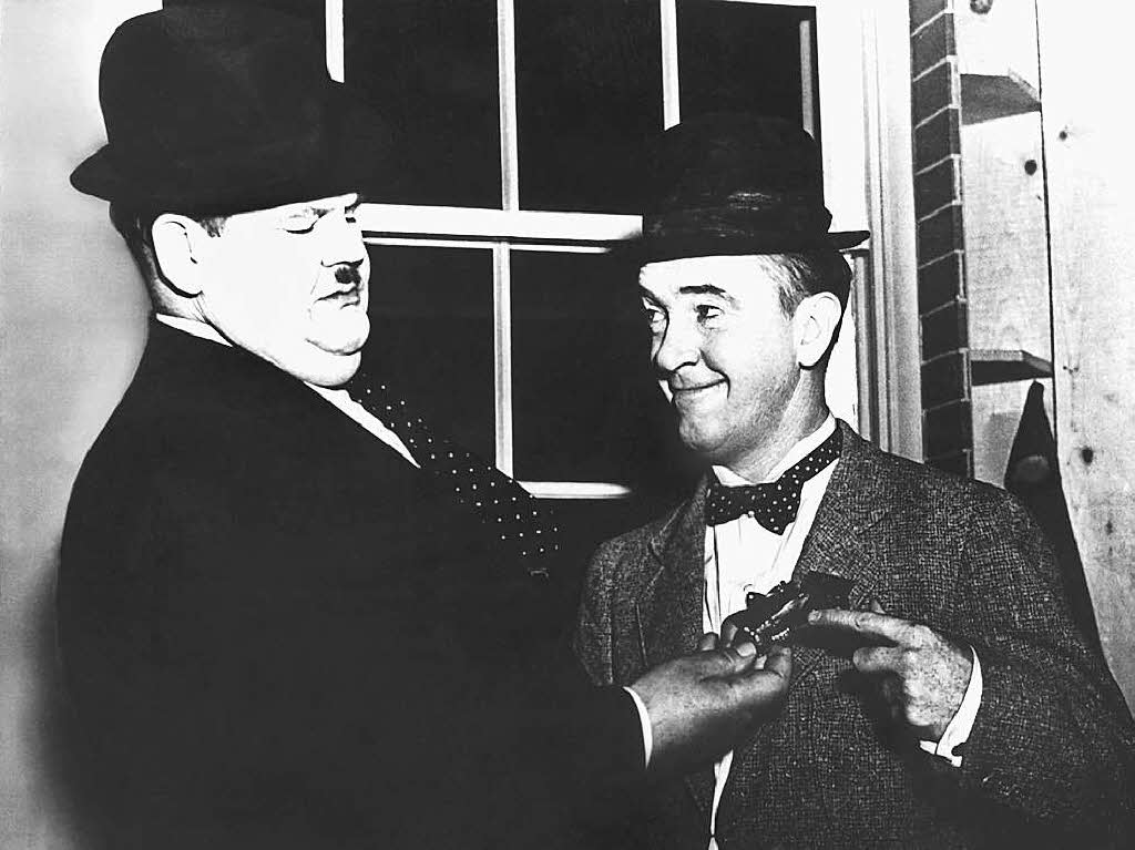 Schwarz-wei und urkomisch: Dick und Doof (Oliver Hardy und Stan Laurel)