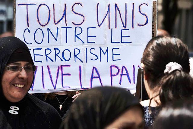 &#8222;Tous unis contre le terrorisme&...Hinweise auf einen geplanten Anschlag.  | Foto: AFP