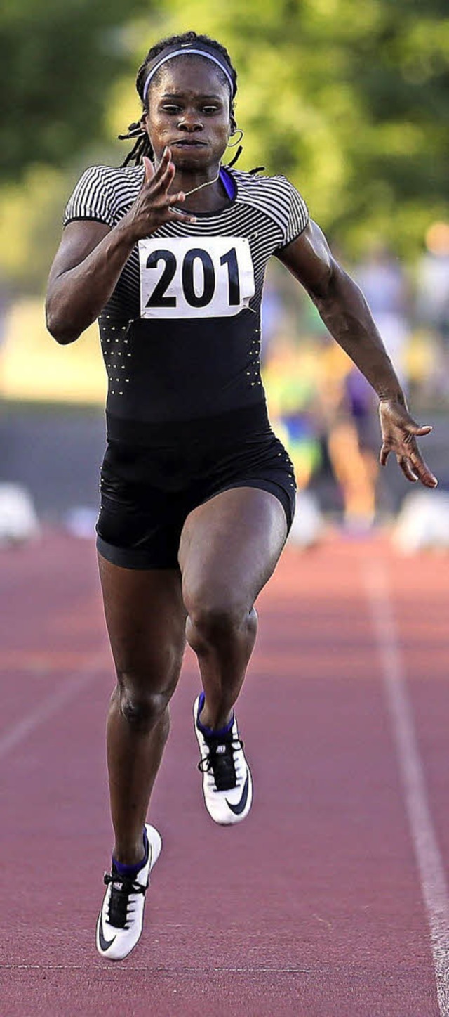Neuer Stadionrekord ber 100 Meter: die US-Amerikanerin Tawanna Meadows  | Foto: Grant Hubbs79539 LoerrachGerma