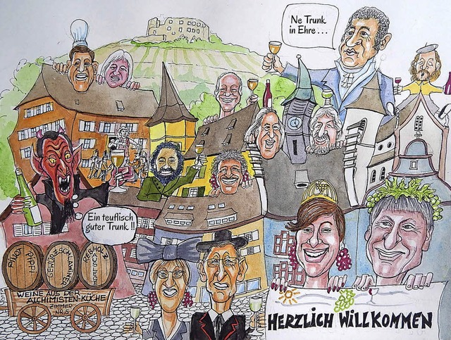 Auch BZ-Karikaturist Bert Kohl freut sich schon auf das Weinfest in Staufen.  | Foto: Bert Kohl