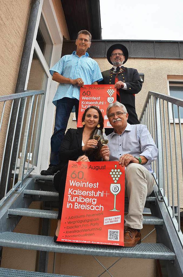 Die Hauptorganisatoren des 60. Weinfes... Speck, Rebecca Gut und Waldemar Isele  | Foto: Gerold Zink