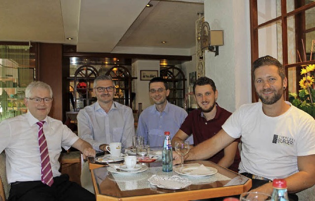 Vorstandsmitglieder im Gewerbeverein: ...obias Burger (von links nach rechts).   | Foto: Bernd Fackler